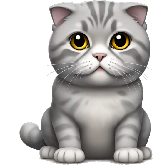 Gray Scottish fold sitting emoji