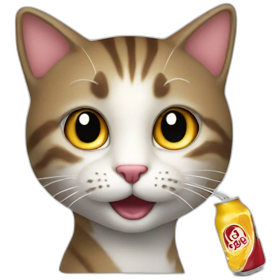Un chat qui boit un soda  emoji