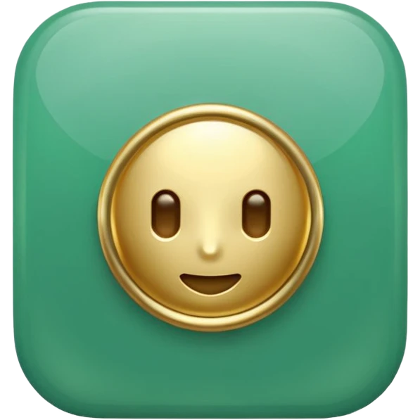 Jade and gold style rounded square icon button emoji