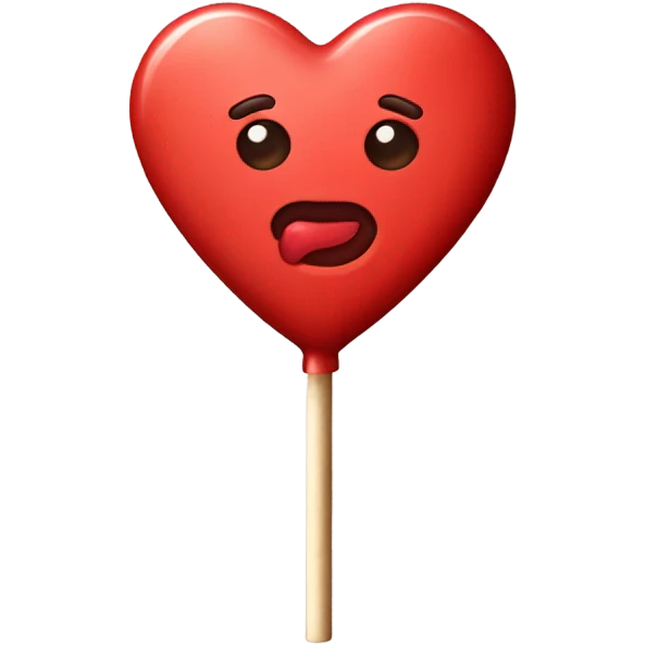 Red heart shaped lollipop  emoji