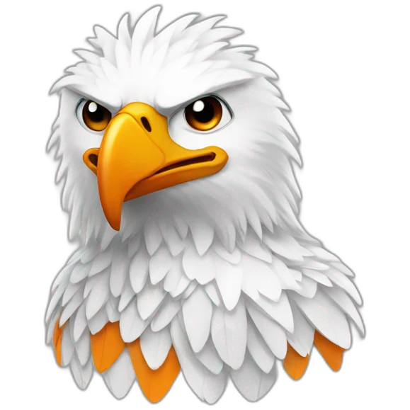White and orange eagle emoji
