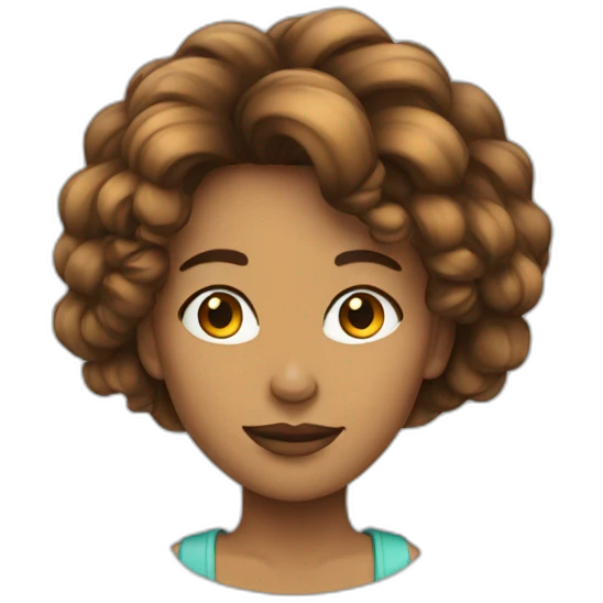 Une femme au cheveux multicolore  emoji
