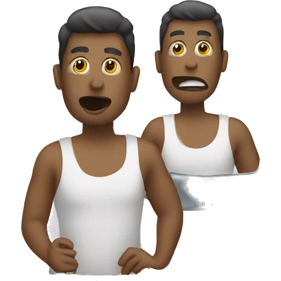 A person is talking to a mirror emoji