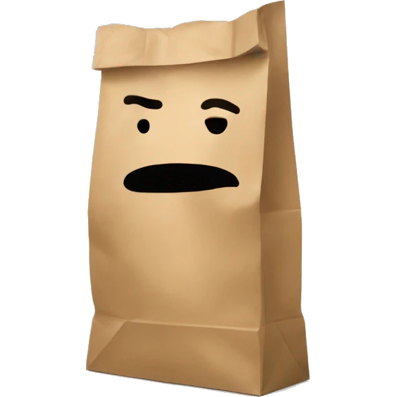 Person feeling shame with paper bag over their head emoji