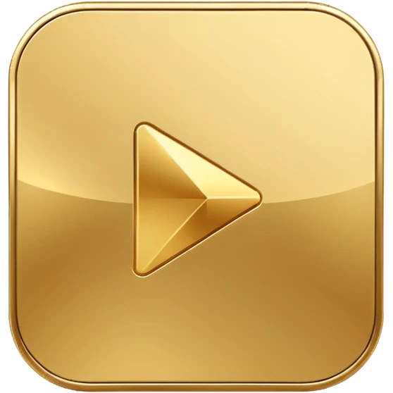 modern youtube golden play button logo emoji