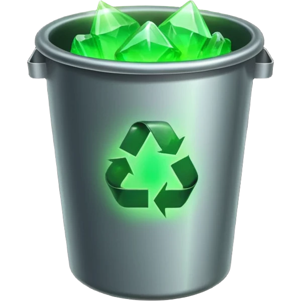trash bin with lucky aura emoji
