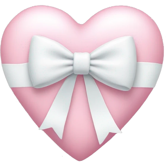 Pastel pink heart with white bow emoji