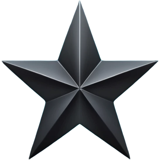 Black star over dark blue background. emoji