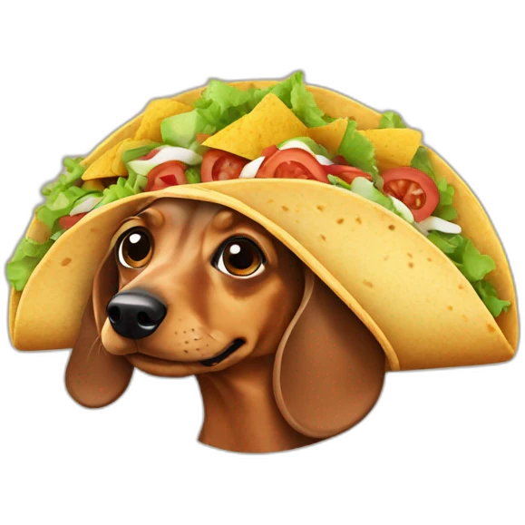 Dachshund with tacos  emoji