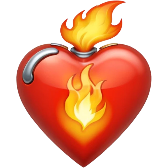 Chrome heart in flames emoji