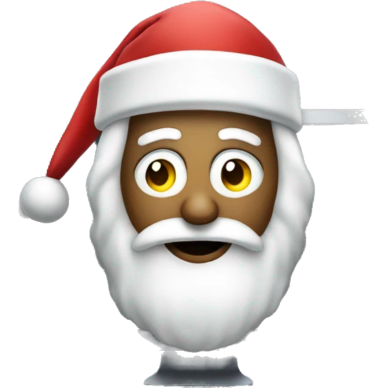Santa with dollar symbol in the eyes working on a computer emoji