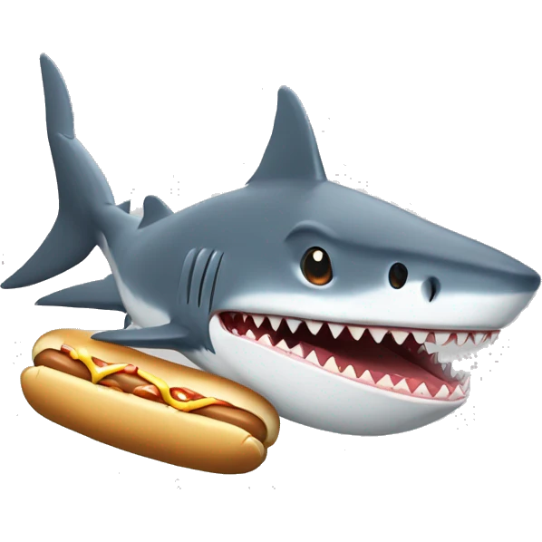 Shark eating a hot dog  emoji