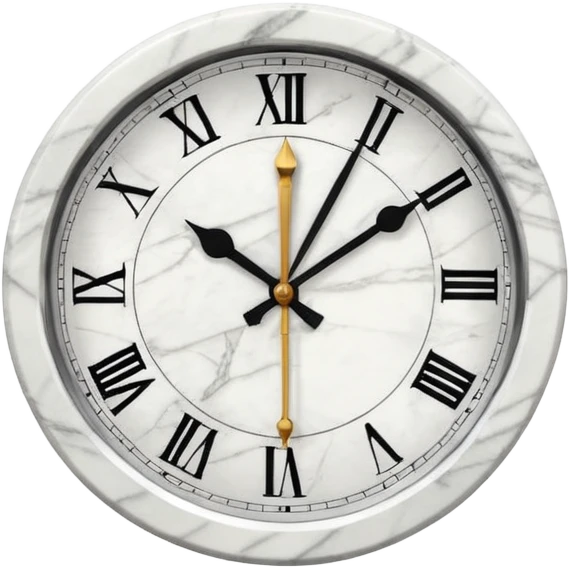 White marble effect Clock emoji