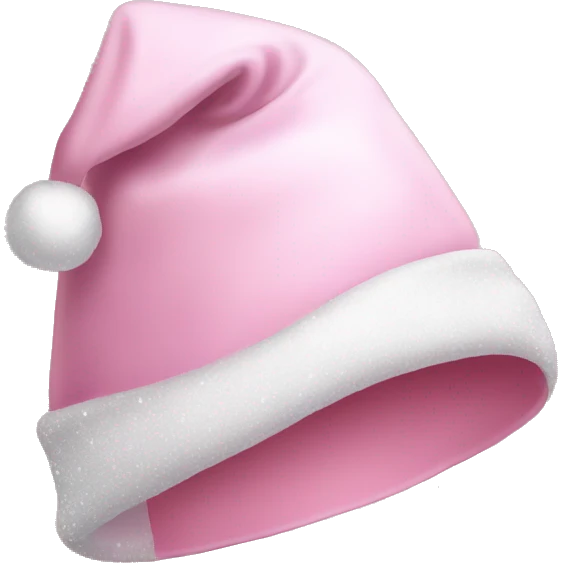 Light pink Santa hat with sparkly snowflakes  emoji