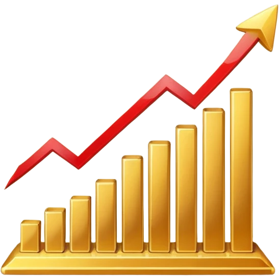 golden increasing chart  emoji