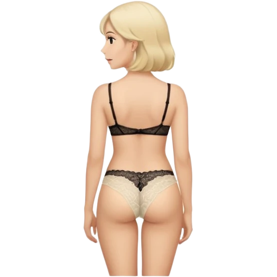 woman with lace panties backward hair emoji