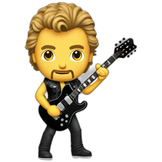 Johnny hallyday avec sa guitare  emoji