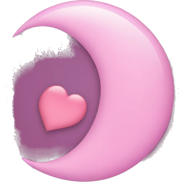 Pink crescent moon, with heart  emoji