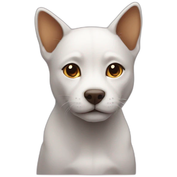 un chat sur un chien emoji
