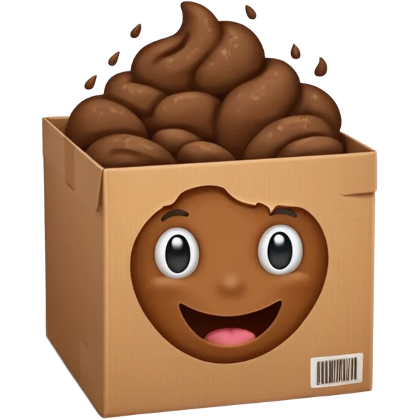 Una caca en una caja emoji