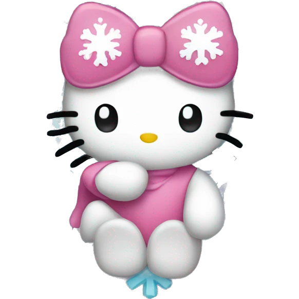 hello kitty holding a snowflake emoji