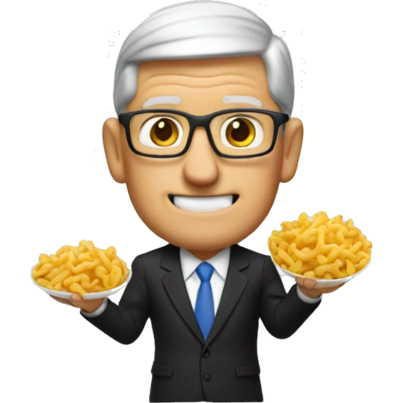 tim cook with macaroni  emoji