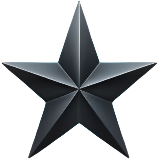 Black star over dark blue background. emoji