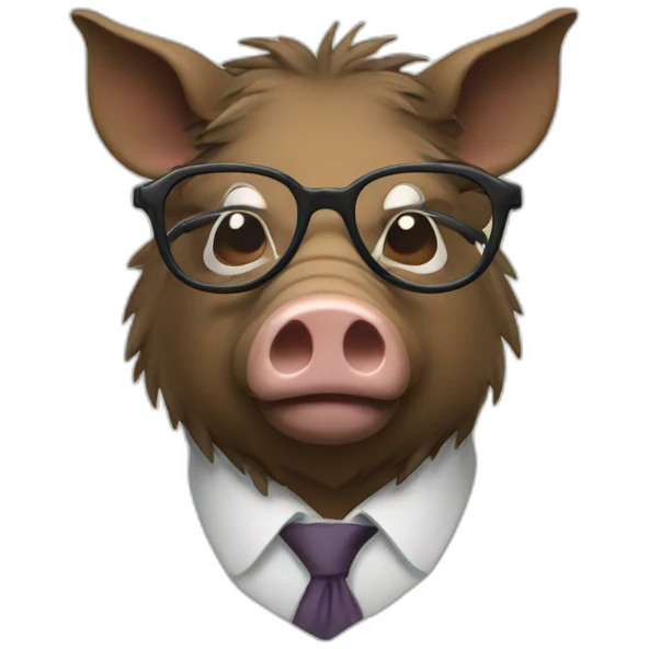 boar with glasses emoji