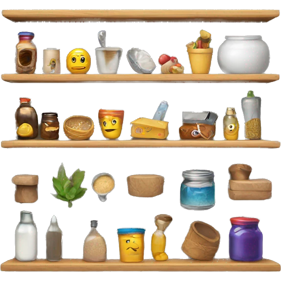 shelf with items on it emoji