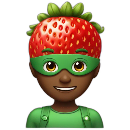 Strawberry superhero boy emoji