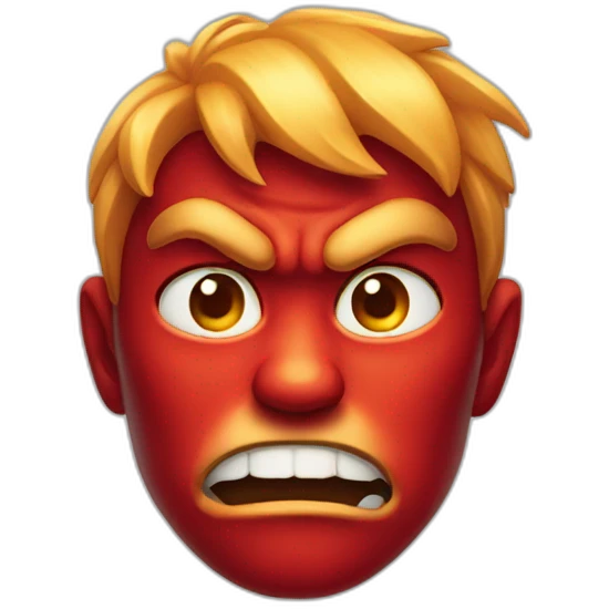 ios red demon emoji but sad looking emoji