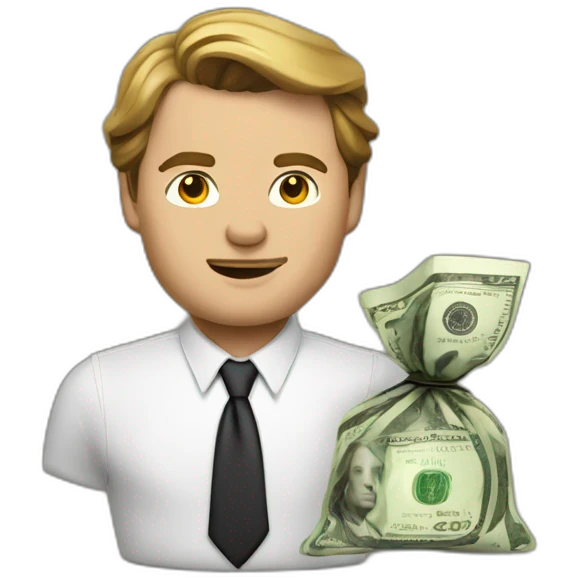 Leonardo di caprio with money bag emoji