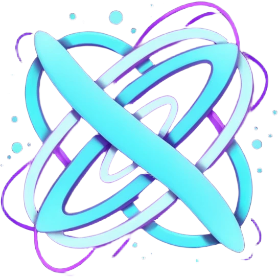 futuristic minimalistic logo icon, glowing letters "SANG" made of three merging neon lines, representing Storm, Atom and NoizeGames, neon purple (#8B5CF6) and cyan (#00E0FF), dark background, no face, tech logo style, 1:1 aspect ratio emoji