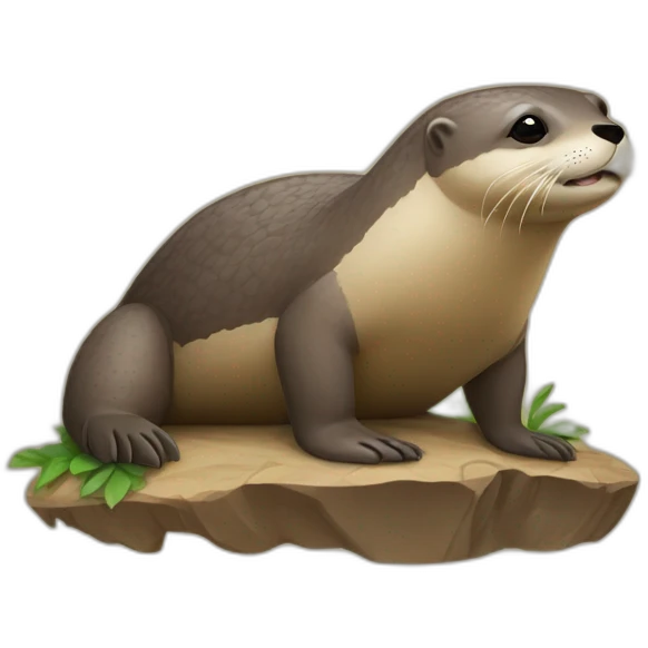 Loutre sur une tortue emoji