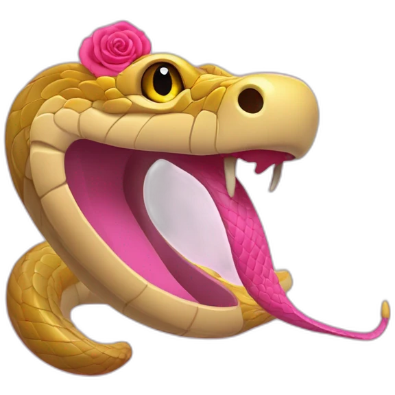 Serpiente y rosa con hombre de barba perita emoji