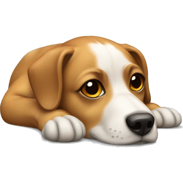 Realistic dog laying down emoji