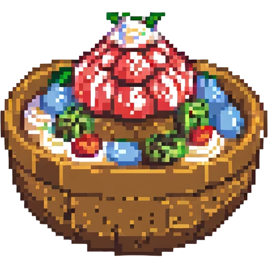 bingsu, pixel art style, simple and colorful emoji