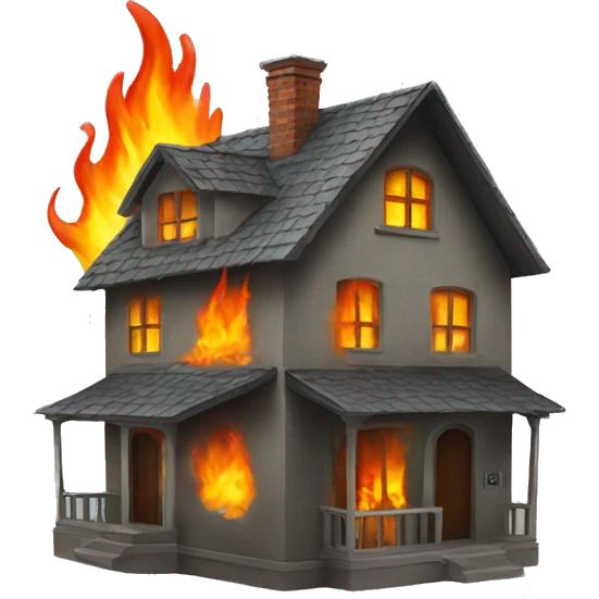 house with fire  emoji