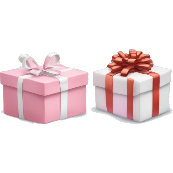 Light pink Christmas gifts under a white Christmas tree  emoji