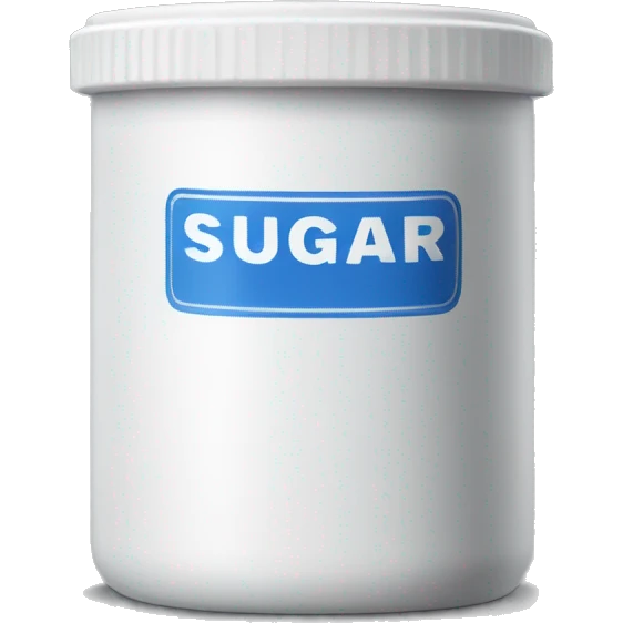 Realistic container of sugar for baking. emoji