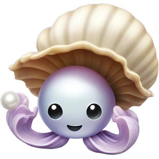 Dancing Clam with a pearl  emoji
