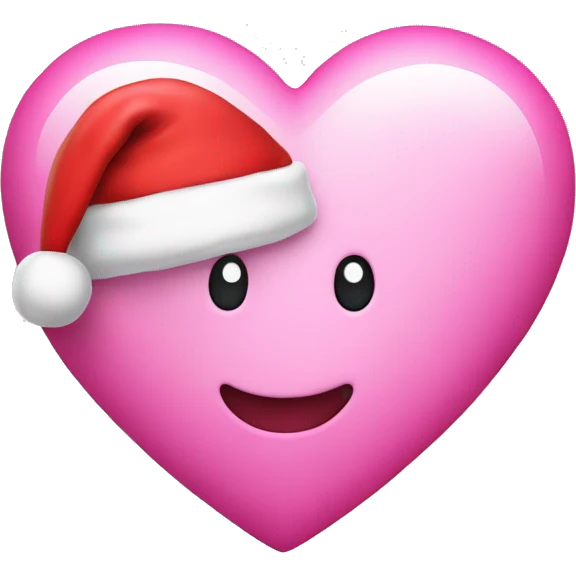 Pink heart with Santa hat emoji