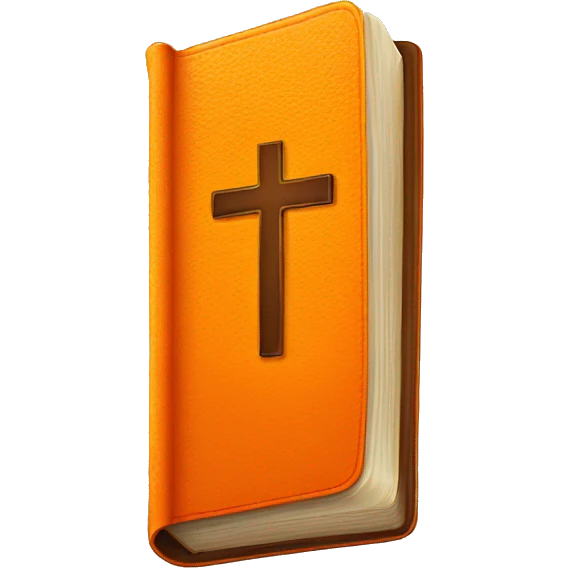 Orange Bible with cross on it emoji