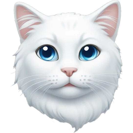 white cat with snow emoji