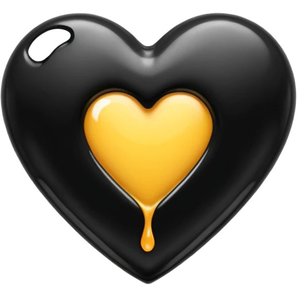 heart with black dripping wax emoji
