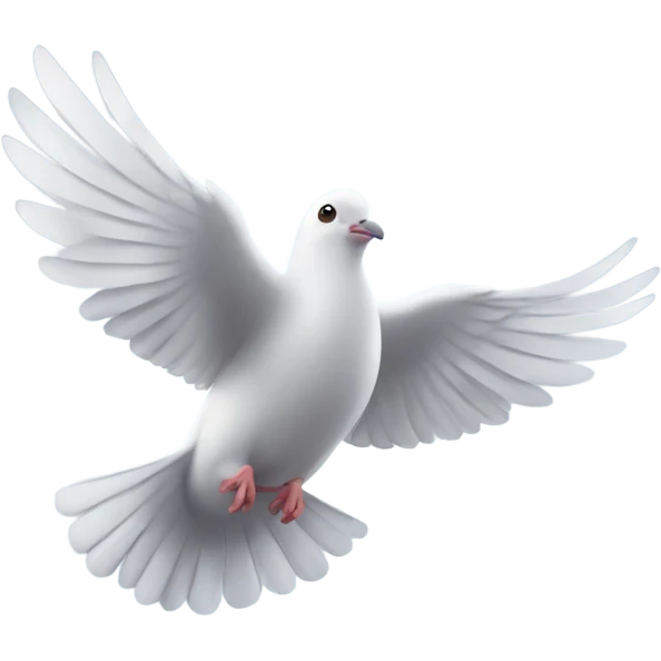 White cute flying Pigeon emoji