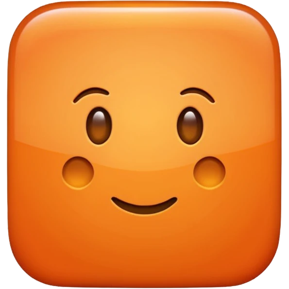 a voluminous glossy orange square with rounded edges emoji