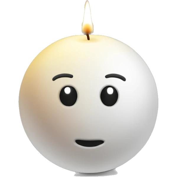 white ball candle emoji