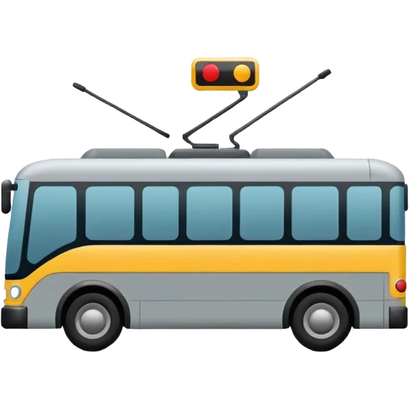 bus tram and geolocation emoji