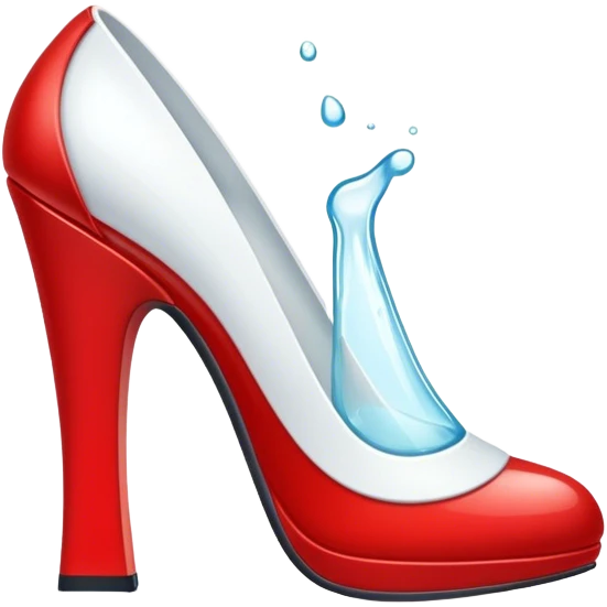 a red heel with a white liquid in emoji